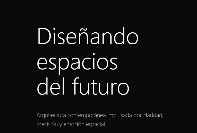 Ejemplo de página web para arquitectura diseñada por DakDev